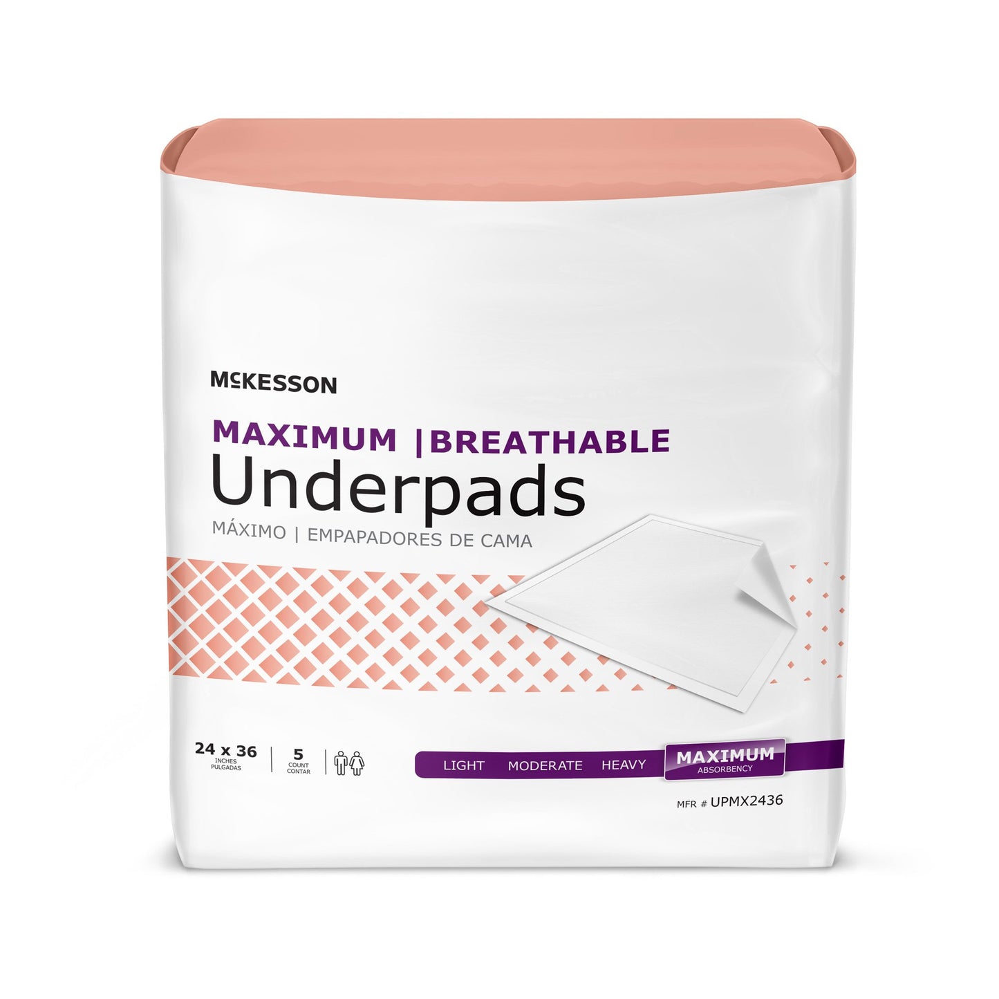 UNDERPAD, MAX ABSRB 24"X36" (5/BG 14BG/CS)