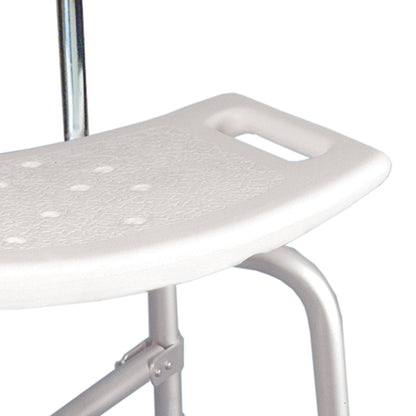 BENCH, BATH W/BACK BARIATRIC X-BRACED ALUM FRAME 500LB (1/CS