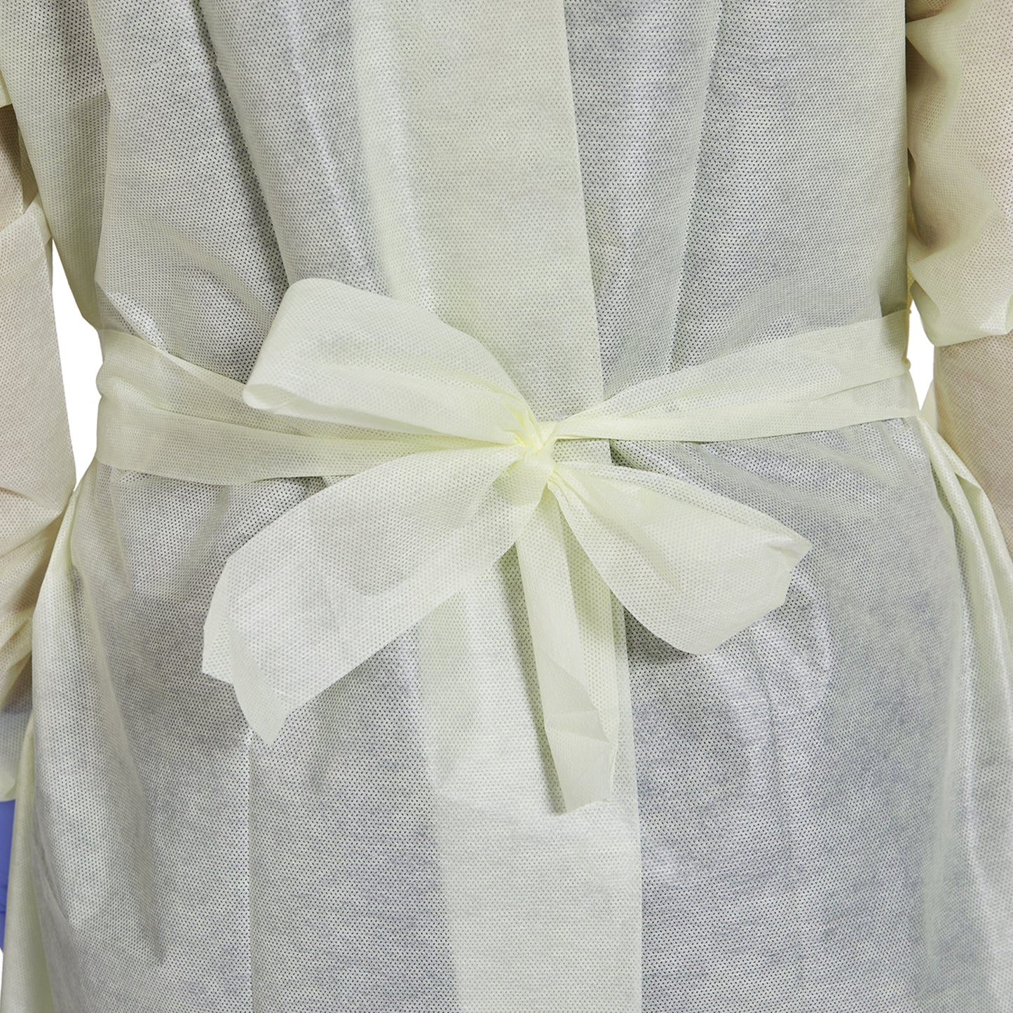 GOWN, ISO AAMI LVL2 TAPE TAB NECK/WAIST TIE YLW OSFM (10/BG)