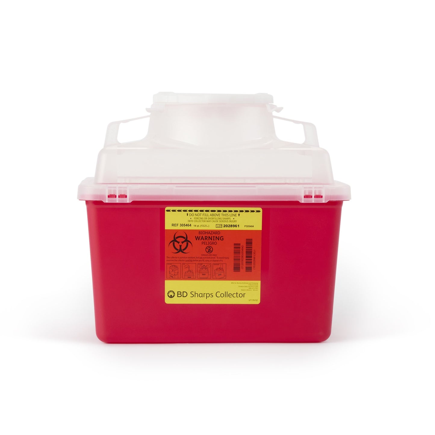 CONTAINER, SHARPS RED 14QT NESTABLE (20/CS)