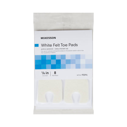 PEDI-PAD, FELT ADH WHT #105 1/8" (8/PK 48PK/CS)