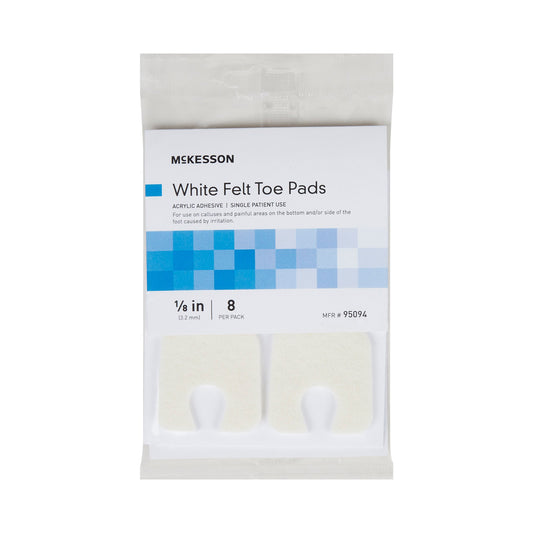 PEDI-PAD, FELT ADH WHT #105 1/8" (8/PK 48PK/CS)
