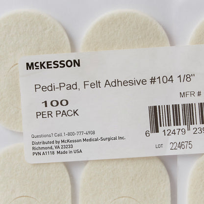 PEDI-PAD, FELT ADH #104-1/8" (/8" (100/PK 40PK/CS)