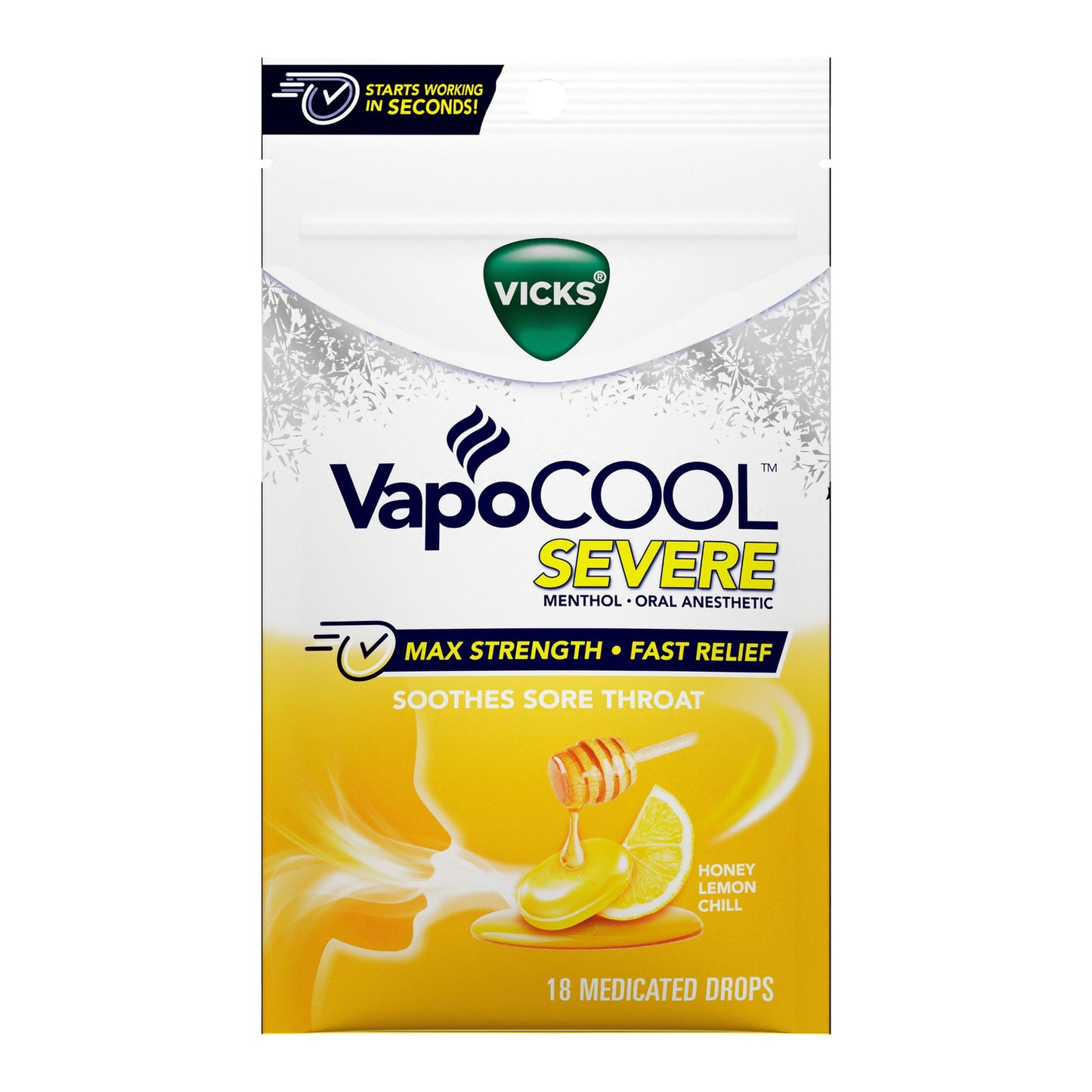 VICKS, DRP VAPOCOOL SEVERE MENTHOL HONEY LEMON (18/BG)
