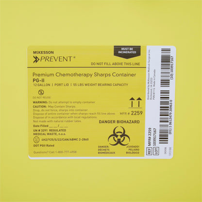 CONTAINER, SHARPS CHEMO YLW 12GL (8/CS)