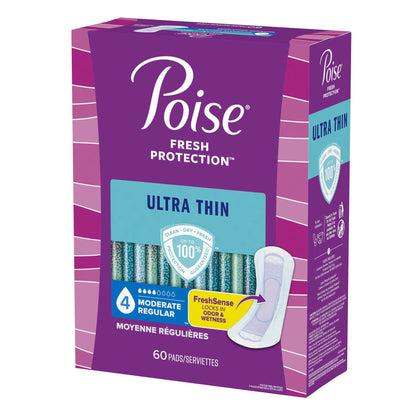 PAD, POISE ULTRA THIN MODERATEABSRB REG (60/PK 3PK/CS)