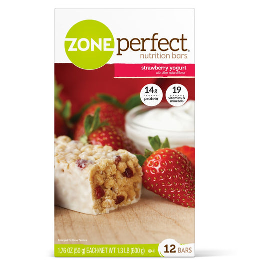 ZONE PERFECT, NUTRITION BAR STRAWBERRY YOGURT (12/PK 3PK/CS)