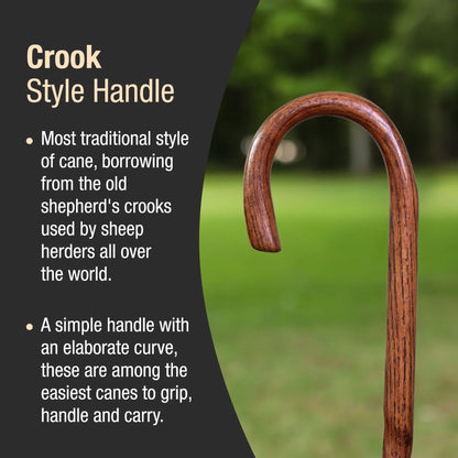 CANE, WALKING WOOD BRAZOS 37 TWISTED OAK CROOK NECK RED 37"