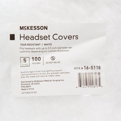 COVER, HEADSET WHT SM (100EA/BG 10BG/CS)