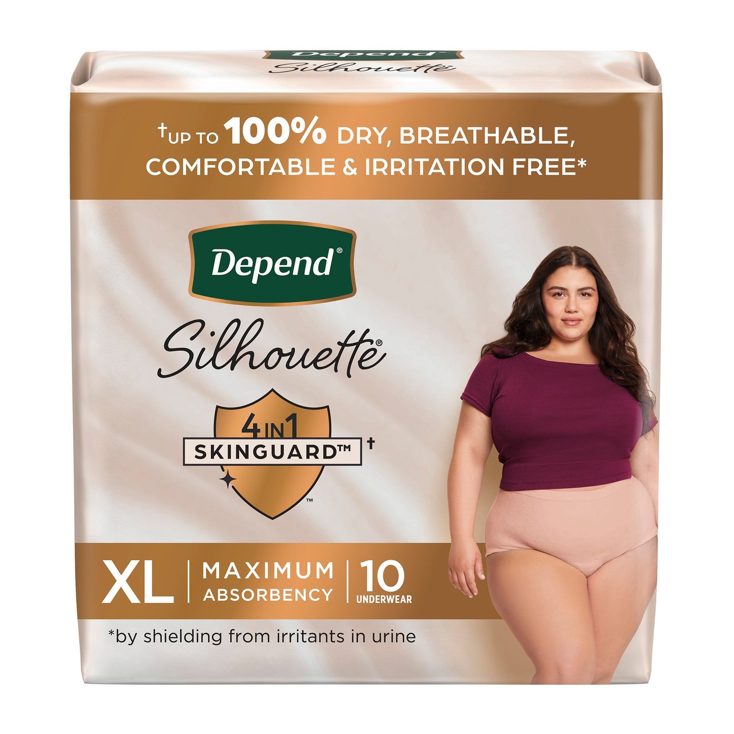 UNDERWEAR, DEPEND SILHOUETTE MAX ABSRB FML XLG (10/PK 2PK/CS