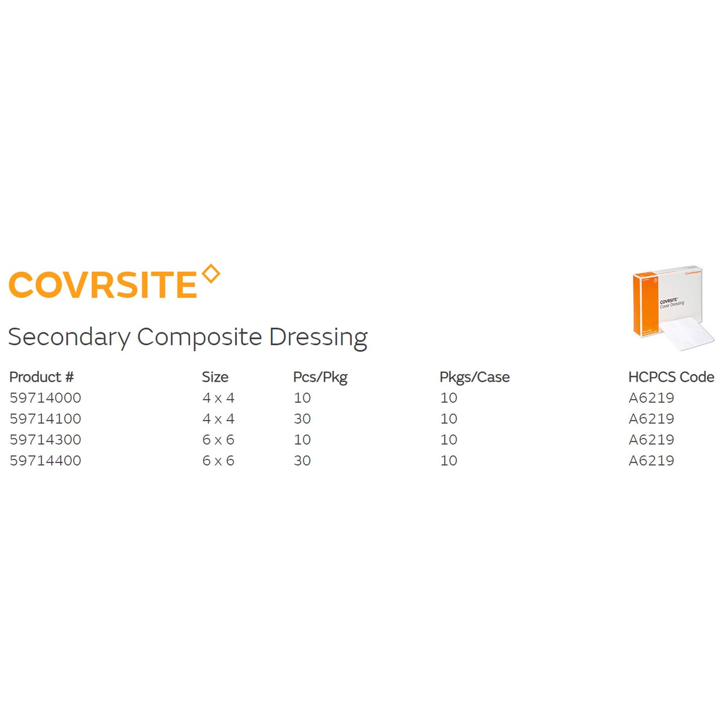 DRESSING, COVRSITE 4"X4" (30/BX)