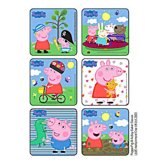 STICKER, PEPPA PIG 6DESIGNS 2 1/2" (90/RL)