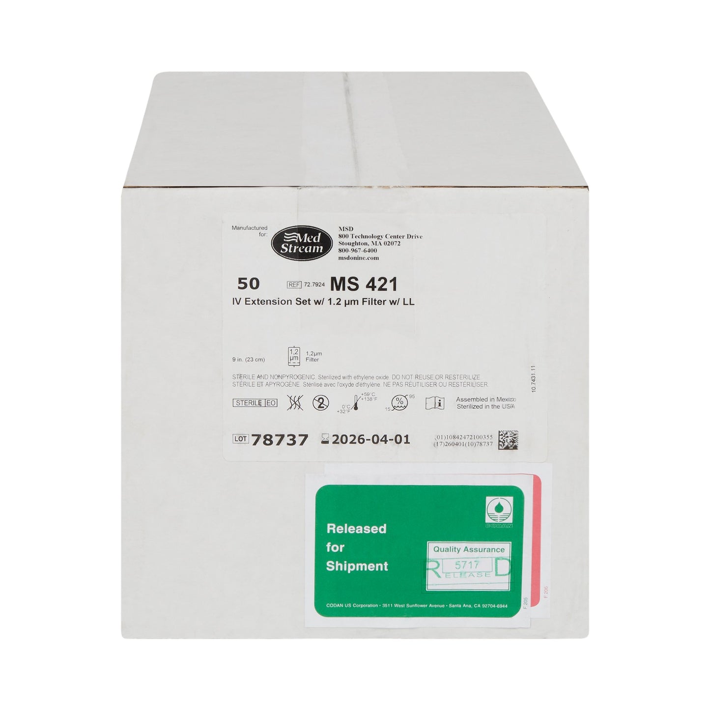 IV EXTENSION SET, STND BORE FILTER 1.2M M/F LL 9" (50/CS)