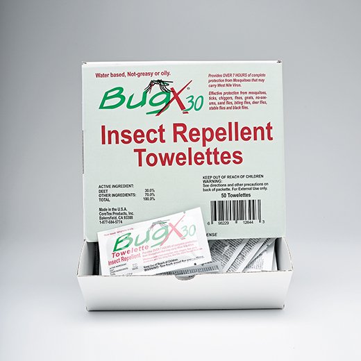 BUGX, TOWELETTE INSECT REPELLANT (50/CS)