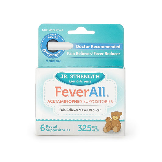 FEVERALL, SUPPOSITORY RECTAL JR 325MG (6/BX)
