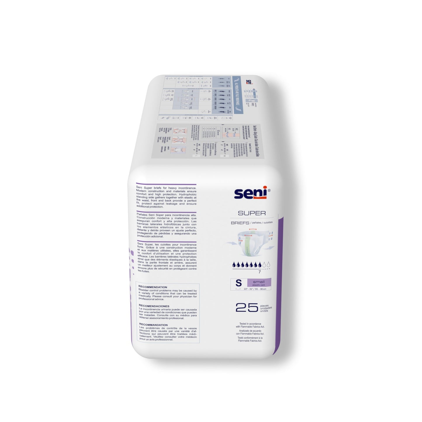 BRIEF, INCONT SENI SUPER SM 22"-31" (25/PK 3PK/CS)