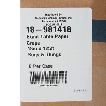 PAPER, TABLE CREPE BUGS PRNT 18"X125' (6/CS)