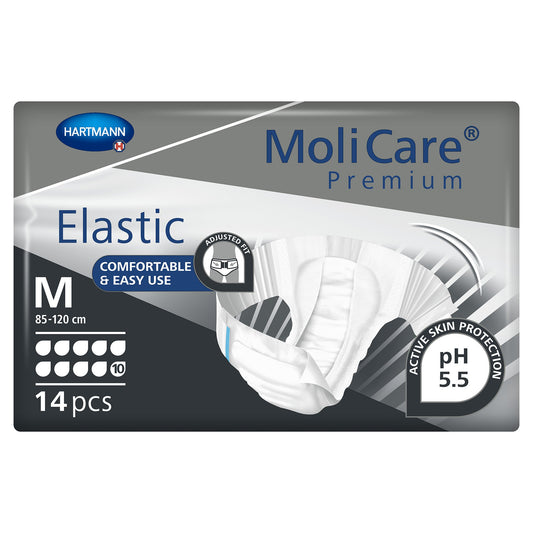 BRIEF, MOLICARE PREMIUM ELASTIC 10D MED (14/PK 4PK/CS)