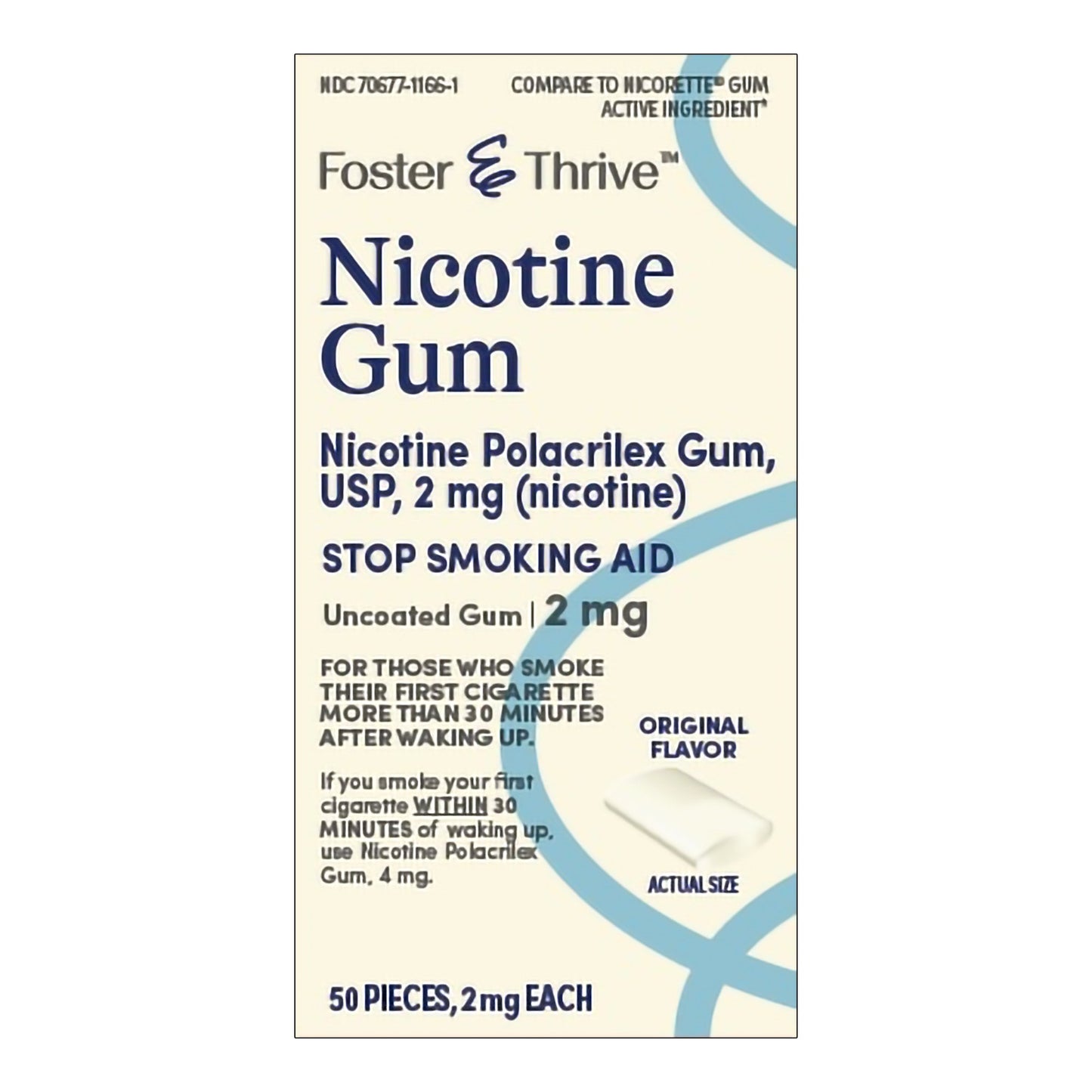 NICOTINE, GUM FT SM 2MG (50/BX)