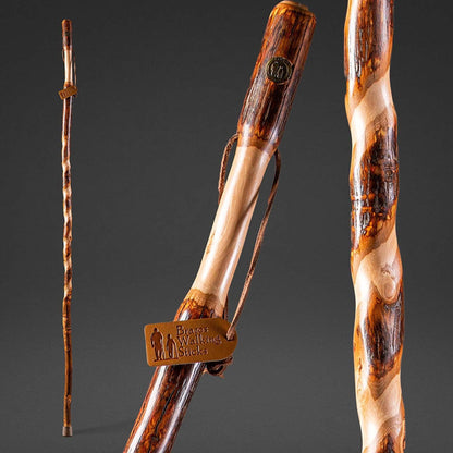 STICK, WALKING WOOD BRAZOS 48 FREE FORM IRON BAMBOO RED 48"
