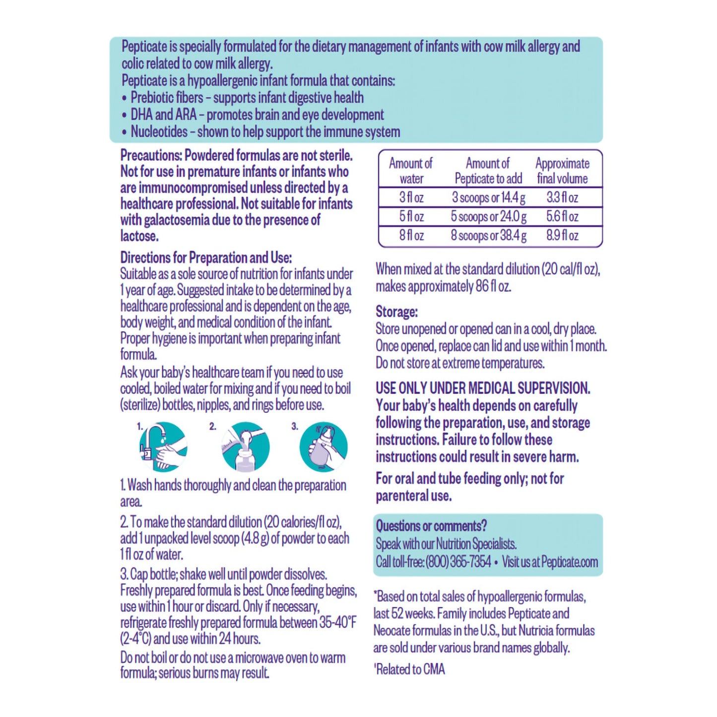 FORMULA, INF PEPTICATE 375G (4/CS)