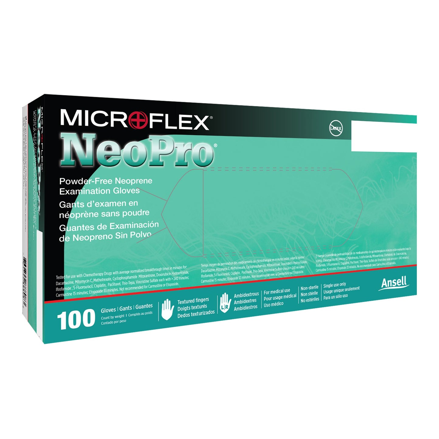 GLOVE, EXAM NPRN MED N/S CHEMO(100/BX 10BX/CS)