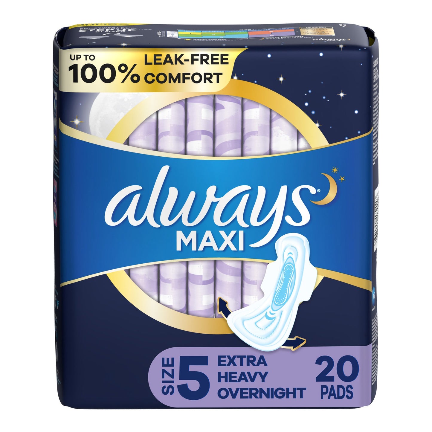 PAD, ALWAYS MAXI XHVY OVERNIGHT+WINGS (20/PK)