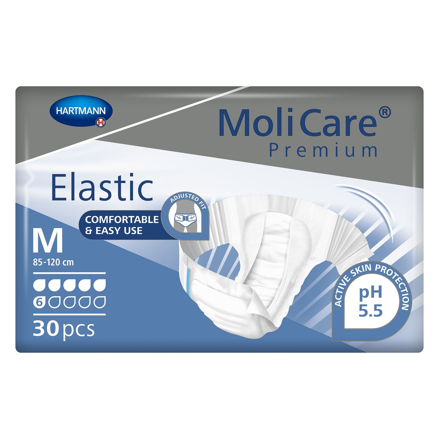 BRIEF, MOLICARE PREMIUM ELAS DISP 6D MED (30/BG 3BG/CS)