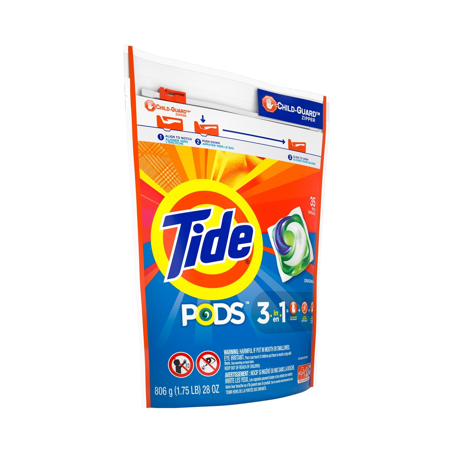 DETERGENT, LAUNDRY TIDE PODS (35/PK 4PK/CS) SALFLD