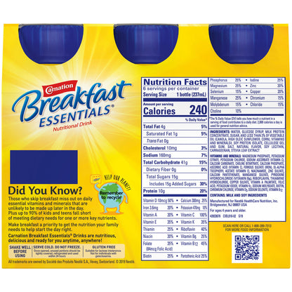 CARNATION INST BRKFST, ESSN LSRTD 8OZ BT F VAN (6/PK 4PK/CS)