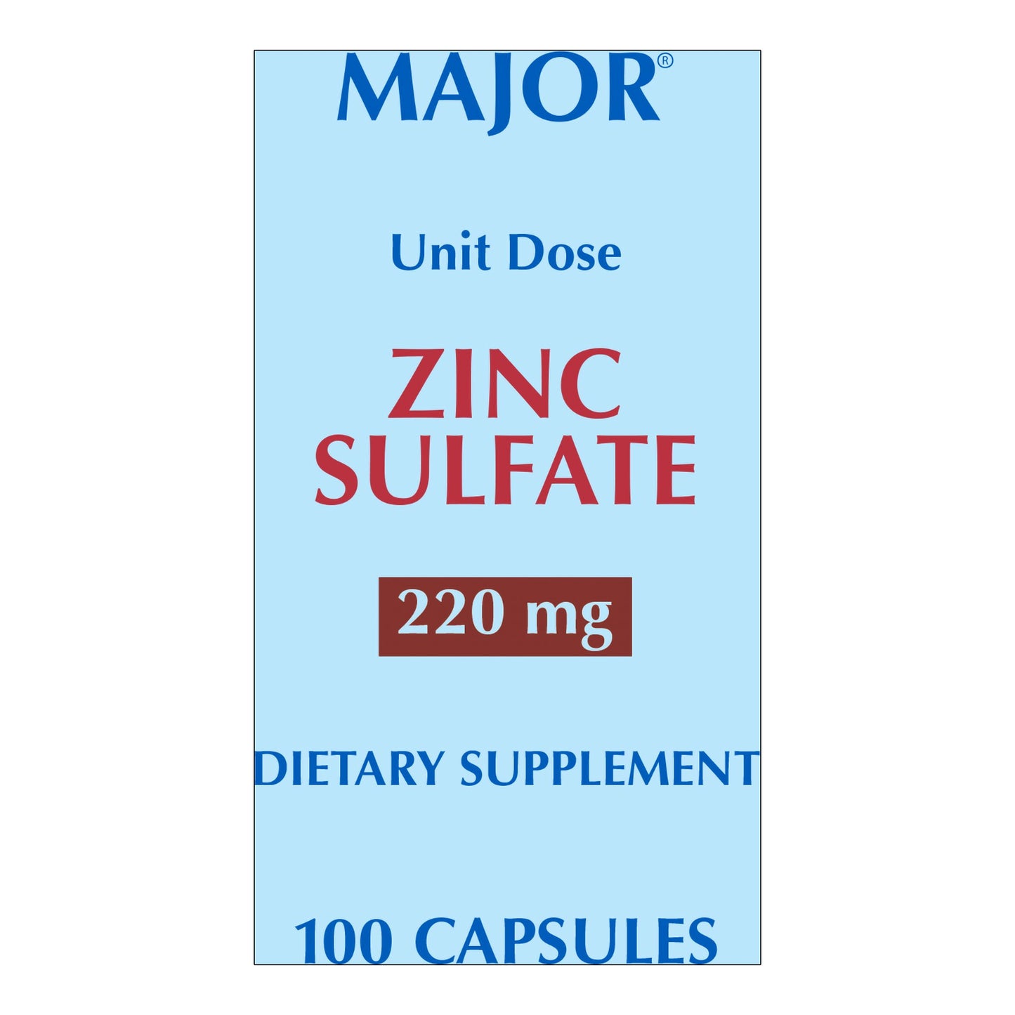 ZINC SULFATE, CAP 220MG UD (100/BX)