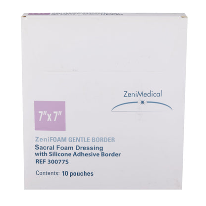DRESSING, GENTLE BORDER ZENIFOAM SACRAL 7"X7" (10/BX)