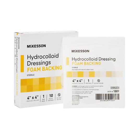 DRESSING, HYDROCOLLOID FOAM-BCK STR 4X4"(10/BX 10B