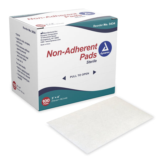 PADS NON-ADHERANT STER 3X4 (100/BX 12BX/CS)