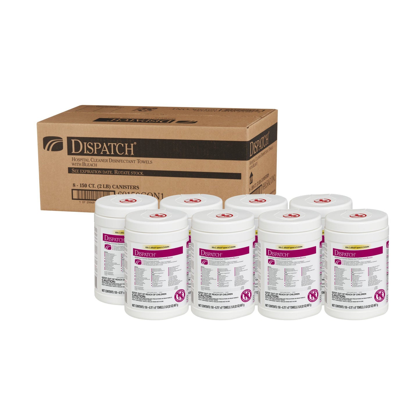 TOWEL, DISINFECTANT W/BLEACH (150EA/PK 8PK/CS)