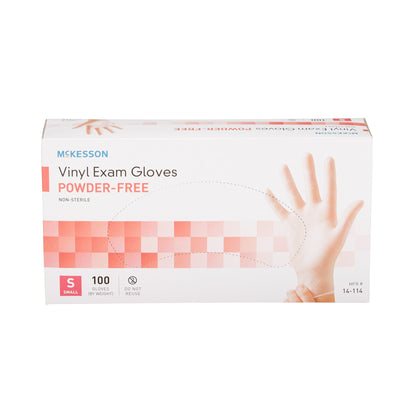 GLOVE, EXAM VNYL SM N/S (100/BX 10BX/CS)