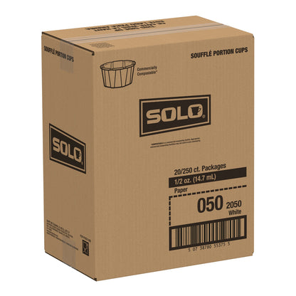 CUP, SOUFFLE PAPER 1/2OZ (250/PK 20PK/CS) SOLO