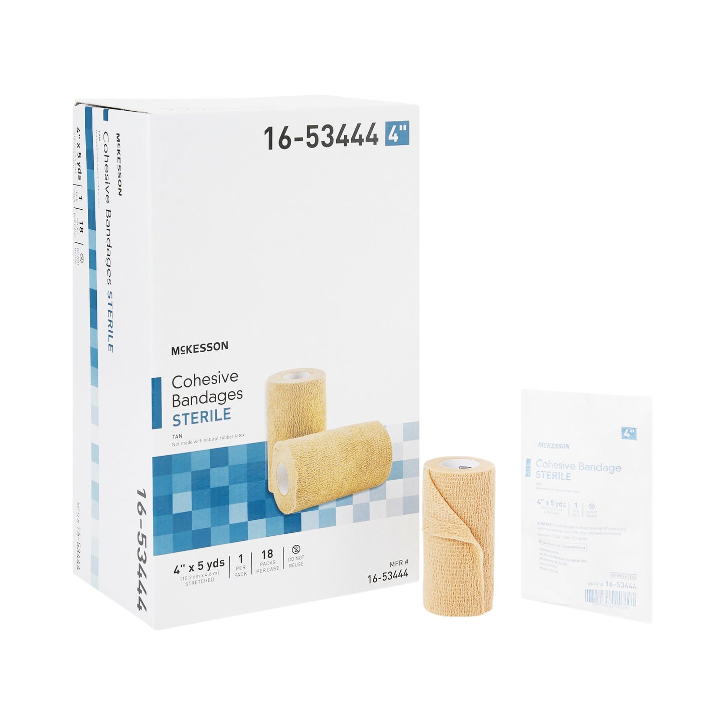 BANDAGE, COHESIVE STR LF TAN 4" (18/CS)