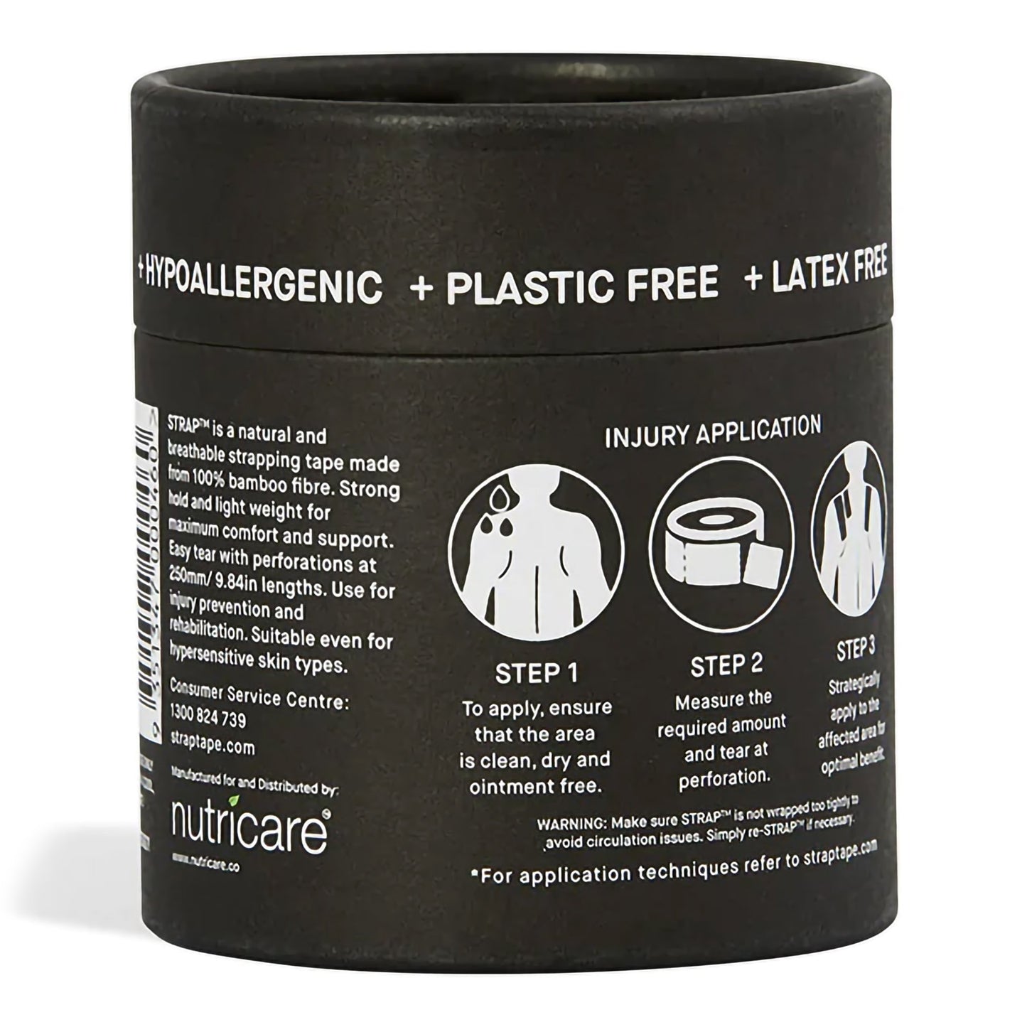 TAPE, SPORTS STRAP BAMBOO BLK 5CMX5CMX5.5YDS (1/TU 3TU/BX)