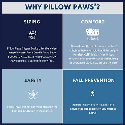 SLIPPER, BARIATRIC PILLOW PAWS360 RBLU 3XLG (48PR/CS)