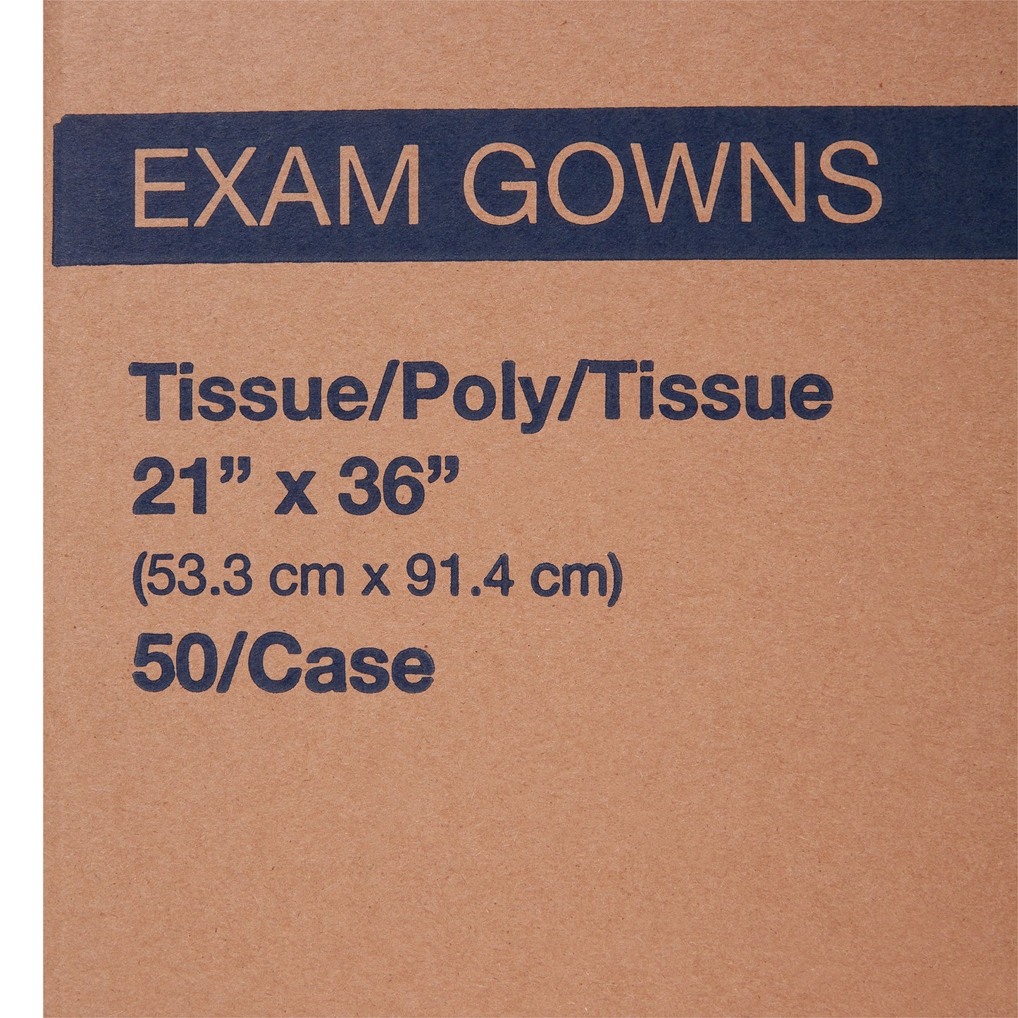 GOWN, EXAM T/P/T PED F/B OPN BLU 21X36 (50/CS)