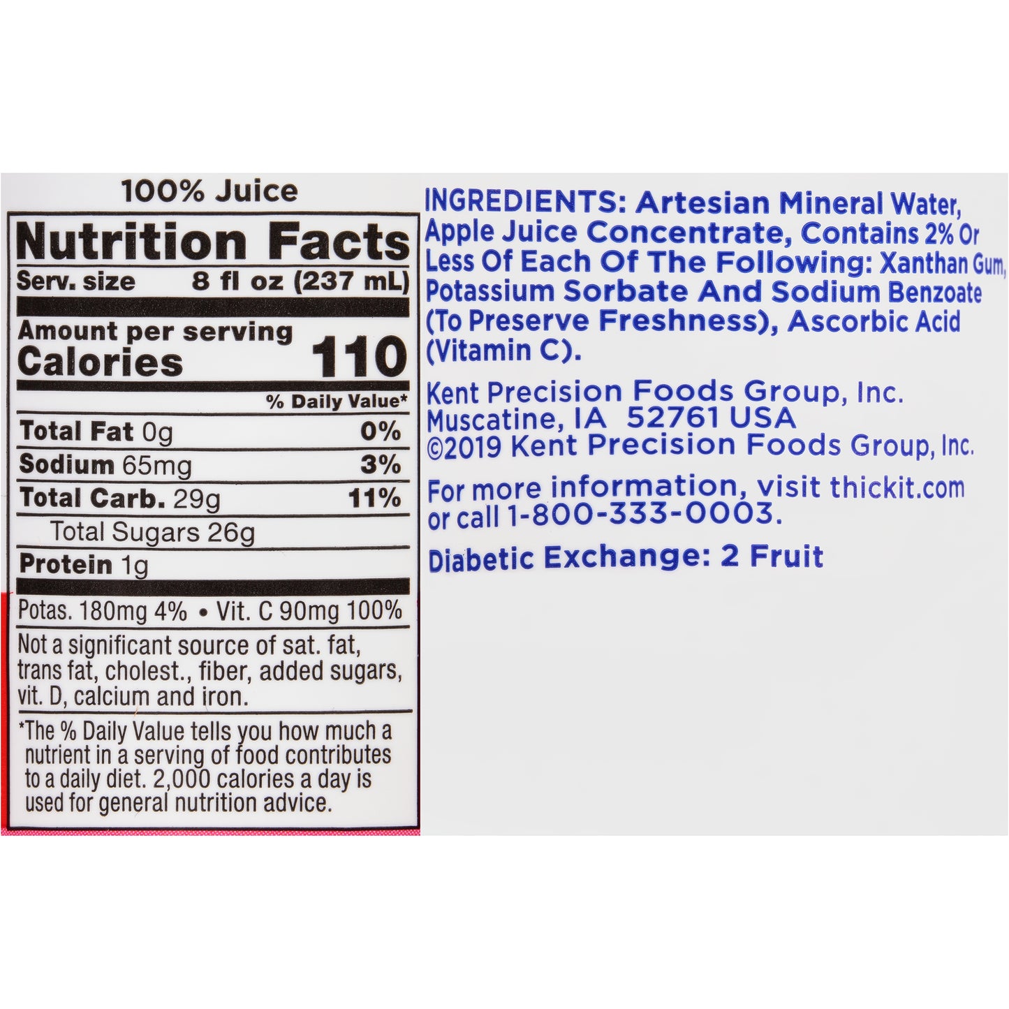 THICK-IT, CLEAR ADV APPLE MILD/NECTOR 8OZ (24/CS)