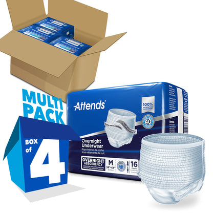 UNDERWEAR, INCONT OVERNIGHT SUPER+ MED (16/BG 4BG/CS)
