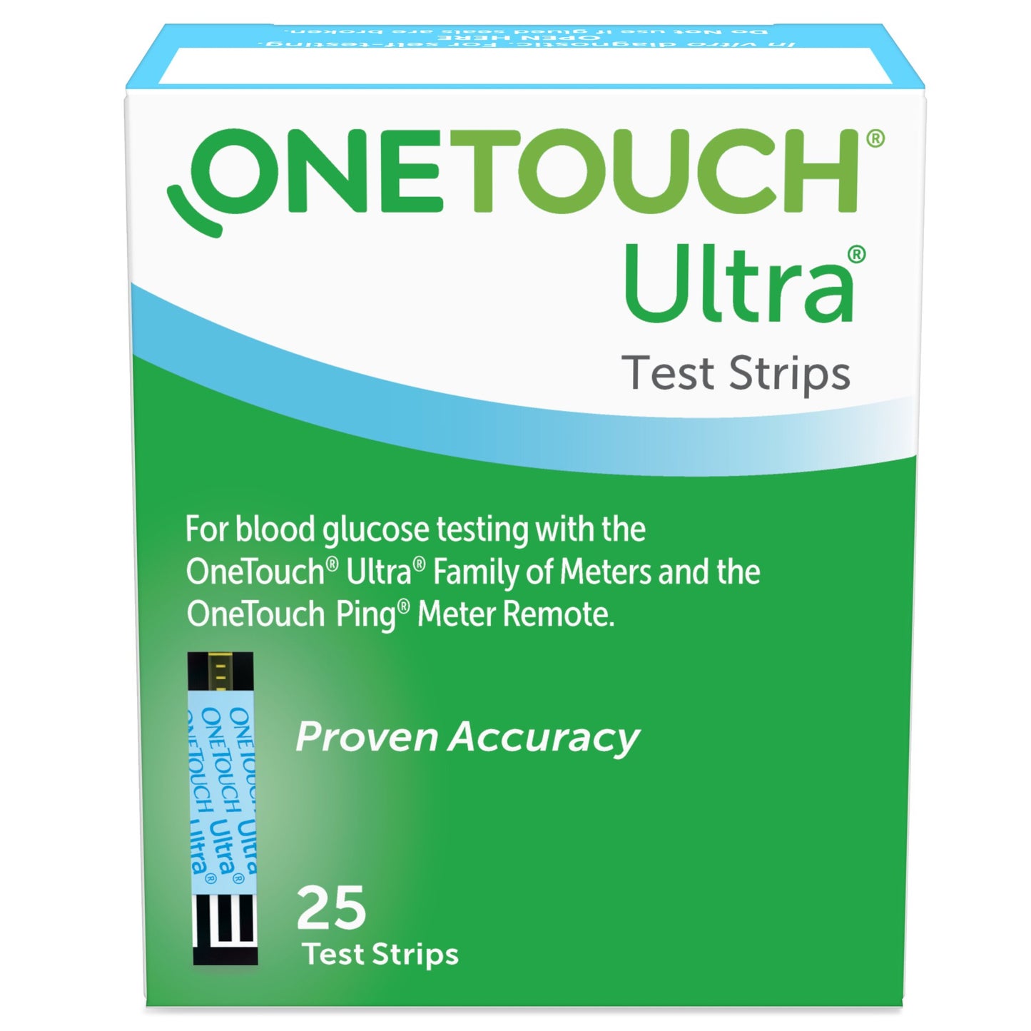 TEST STRIP, BLD GLUC ONE-TOUCHULTRA2 (25/BX 24BX/CS)