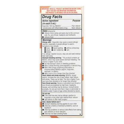 IBUPROFEN, SUSPN ORAL FT SM BERRYDYE FREE 4OZ 100MG/5ML