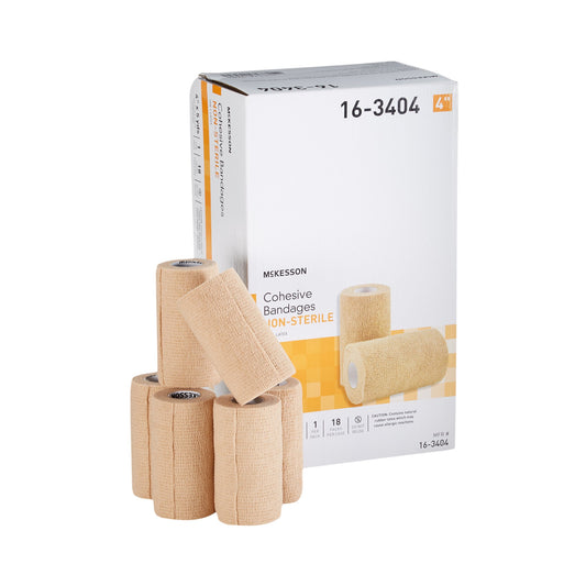 BANDAGE, COHESIVE N/S TAN 4" (18PK/CS)