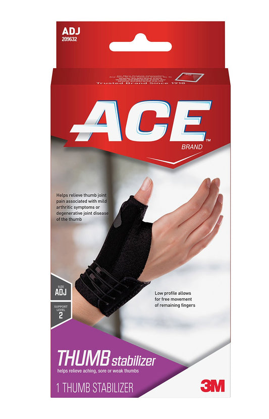 THUMB STABILIZER, ACE ADJ BLK (12/BX)