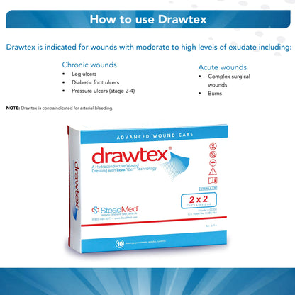 DRESSING, WND W/LEVA FIBER 2X2(10/BX) SWISAM
