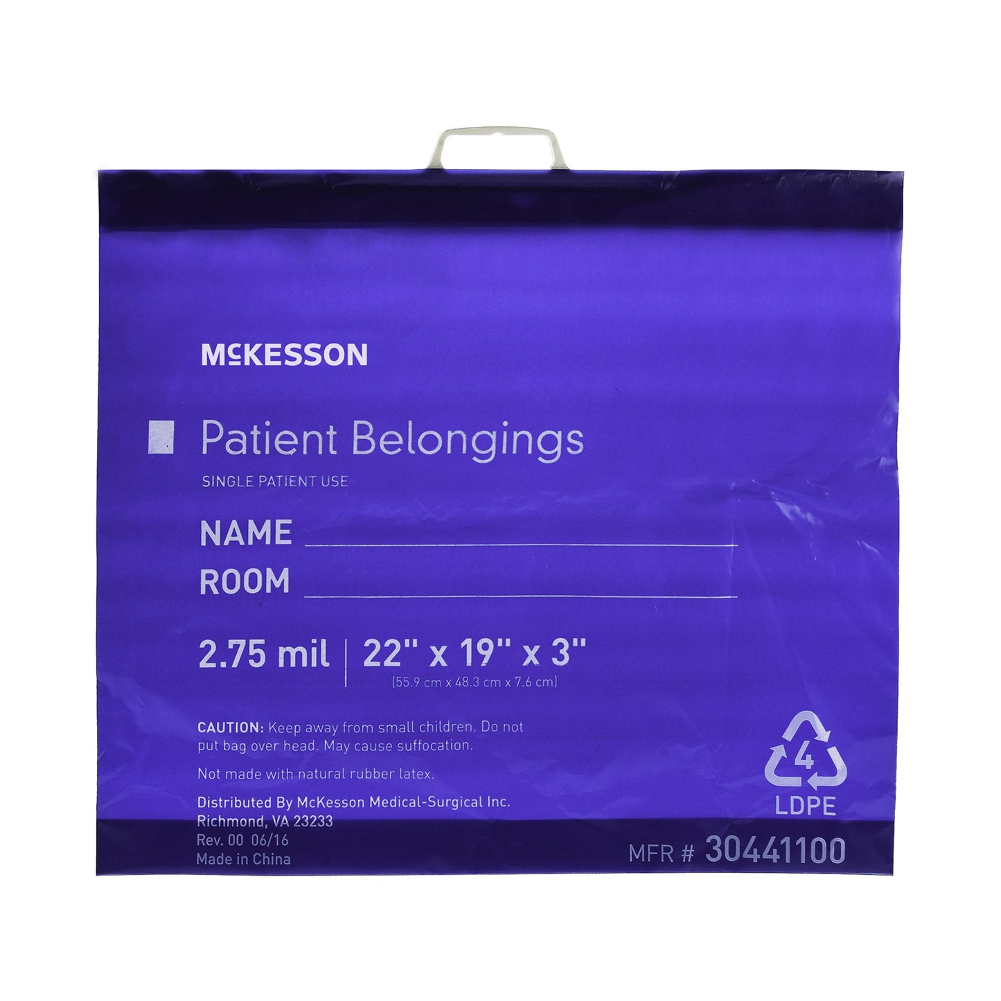 BAG, PAT HNDL 22X19X3 BLU HD (250/CS)