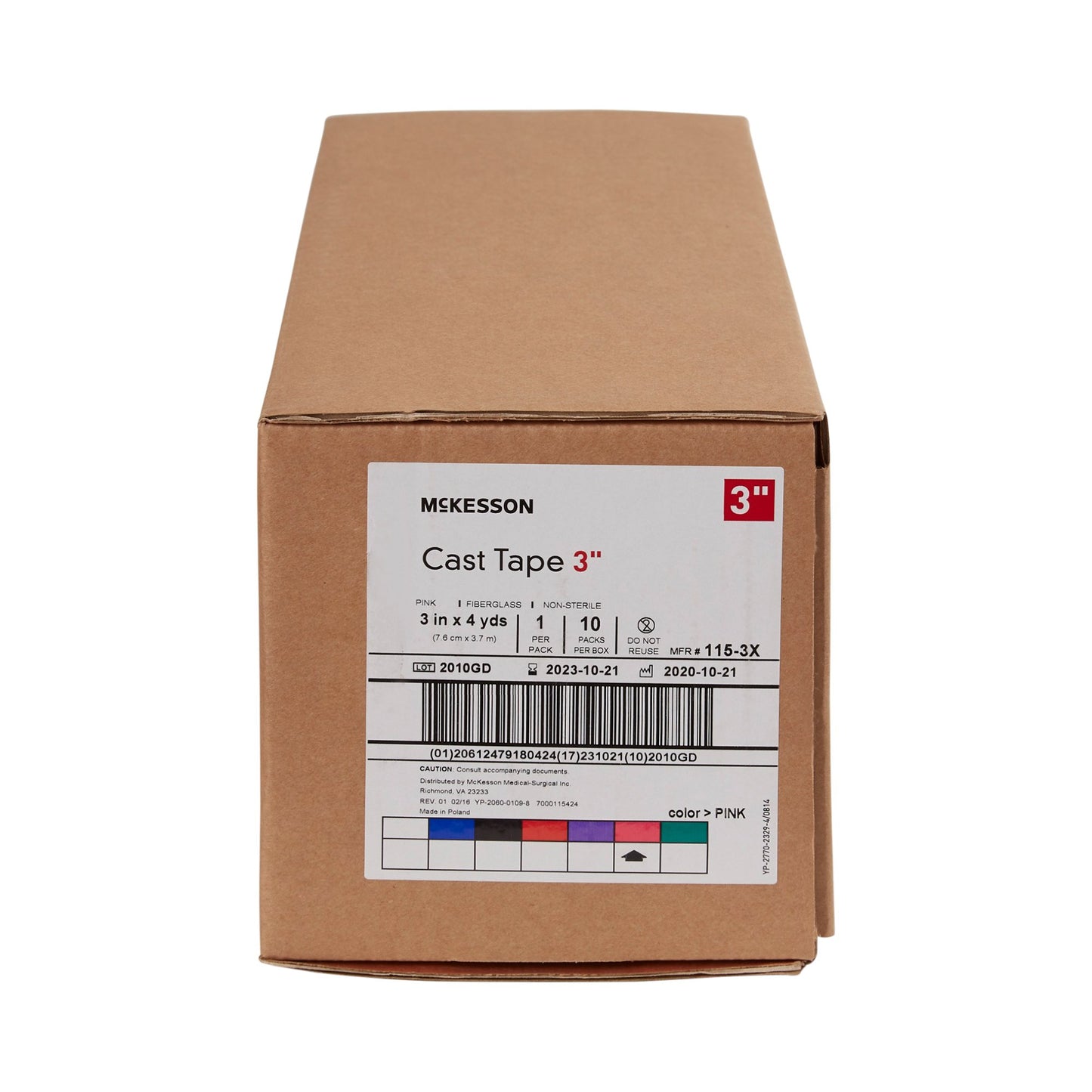 TAPE, CAST PNK LF 3"X4YDS (10RL/BX)